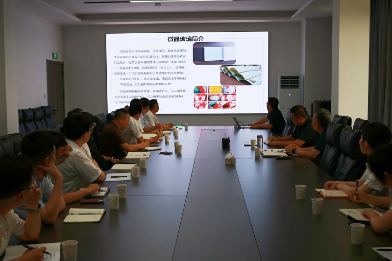 龍門綠碳公司與華山營銷公司進行壓延微晶產品市場推廣現場交流